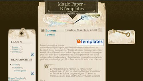 Magic paper Blogger Template