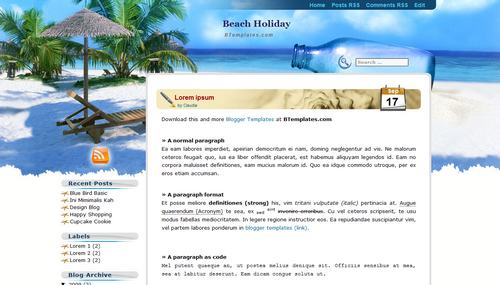 Beach Holiday - Template para Blogger