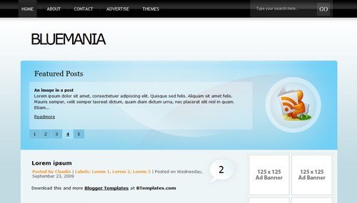 BlueMania - Template para Blogger
