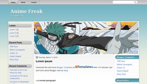Anime Freak Template Blogger