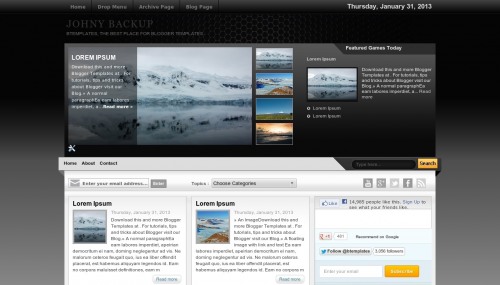 Johny Backup Free Template for Blogger From BTemplates