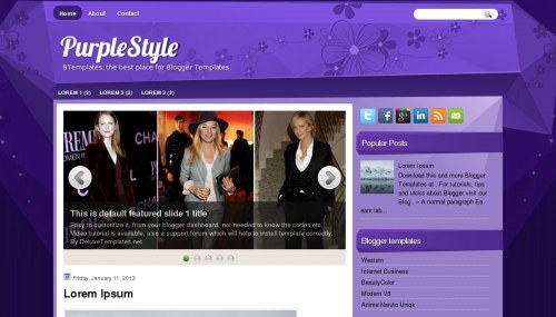 Template blogger Purple Style