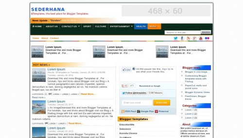 Template blogger premium Sederhana