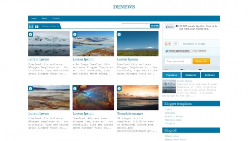 DeNews Blogger Template Free download from BTemplates