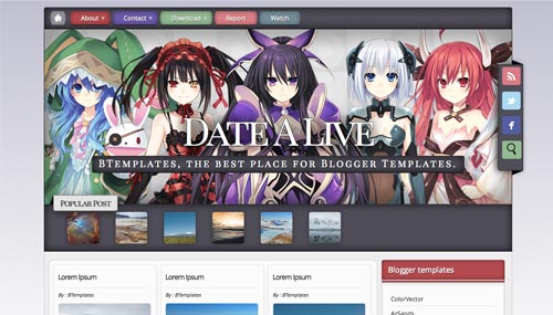 Date A Live Template Blogger