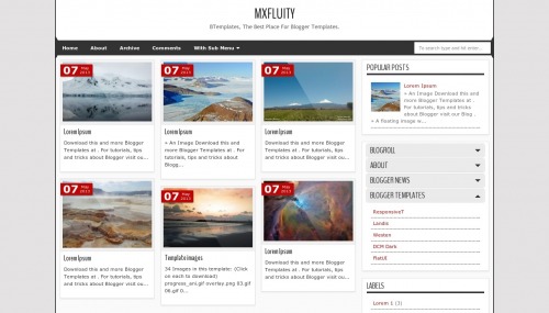 MXfluity Free Blog Template from BTempaltes