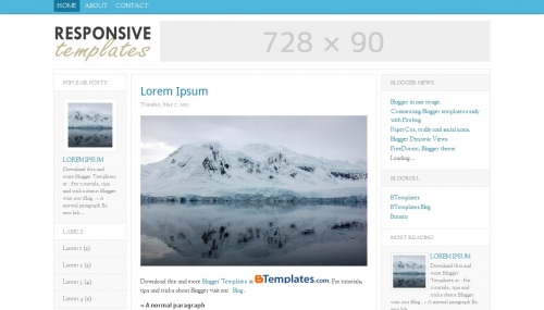 Responsive Template for Blogger from BTemplate Free download