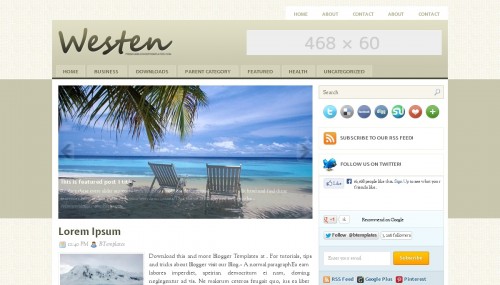 Westen Blogger Template Free Download from BTemplates