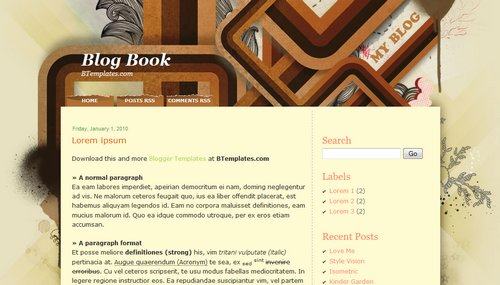 Blog Book Blogger Template - BTemplates