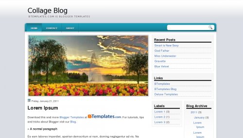 Collage Blog Blogger template - BTemplates