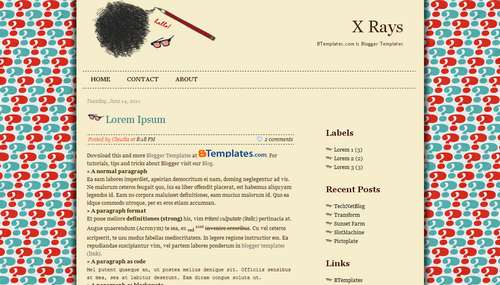 X Rays Blogger template - BTemplates