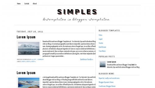 Simples Blogger Template - BTemplates