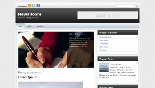 NewsRoom Blogger Template - BTemplates