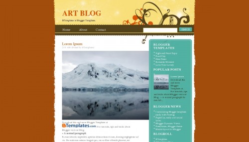 Art Blog Blogger template - BTemplates