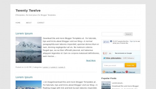 Twenty Twelve Blogger Template - BTemplates