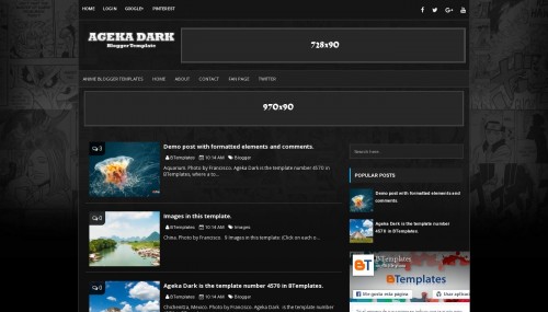 Ageka Dark Blogger Template Btemplates Live Demo