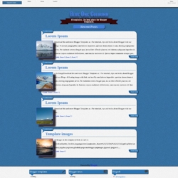 Blue One Coloumn Blogger Template