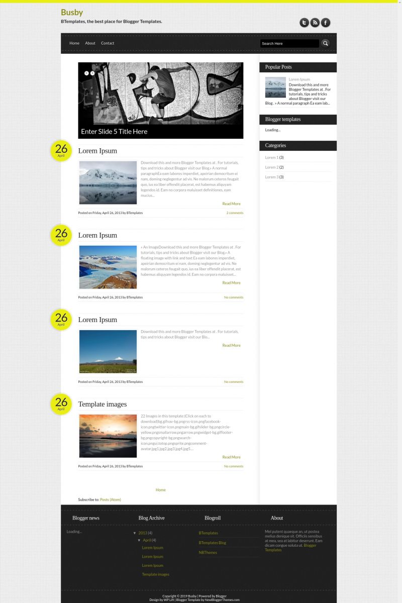 Busby Blogger Template - BTemplates