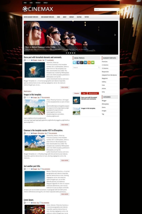 Cinemax Blogger Template - BTemplates
