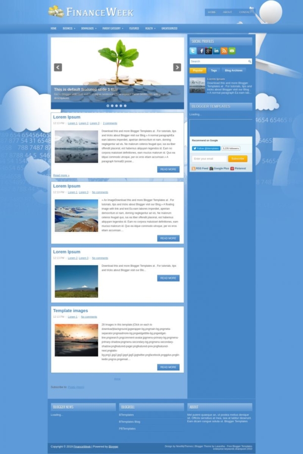 FinanceWeek Blogger Template - BTemplates