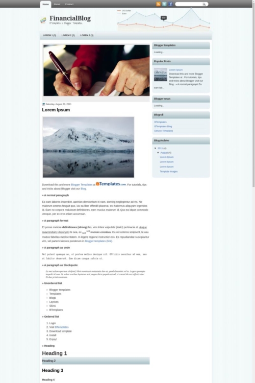 FinancialBlog Blogger Template - BTemplates