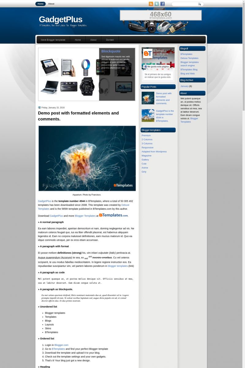 GadgetPlus Blogger Template - BTemplates