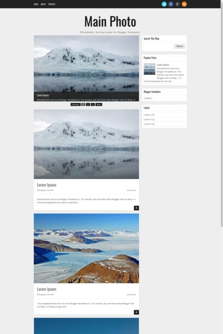 Main Photo Blogger Template - BTemplates