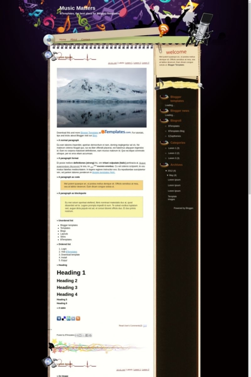 Music Matters Blogger Template - BTemplates