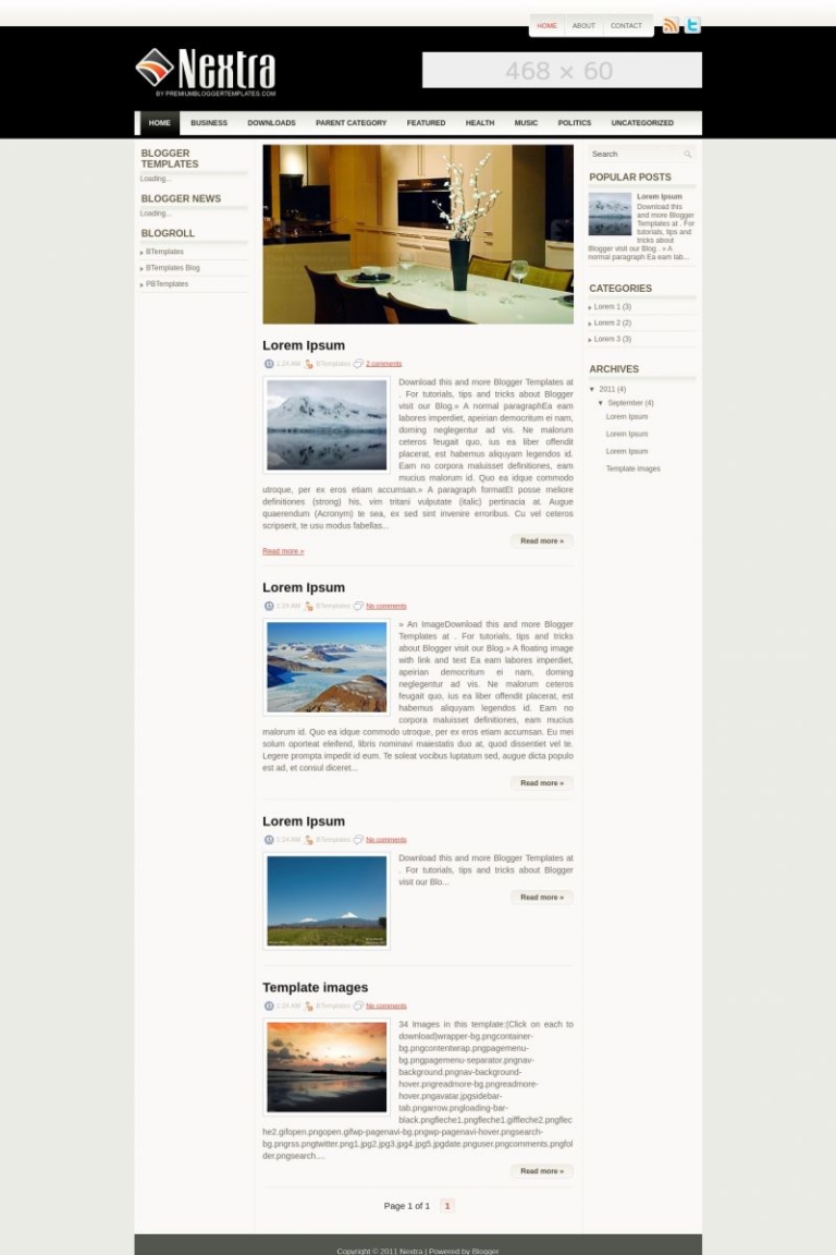 Nextra Blogger Template - BTemplates