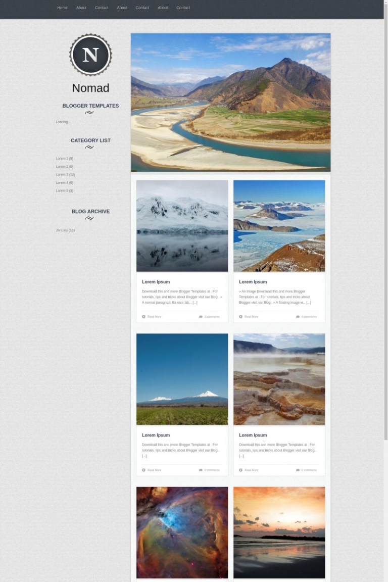 Nomad Blogger Template - BTemplates