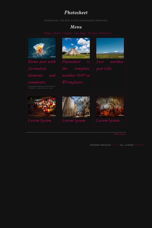 Photosheet Blogger Template - BTemplates