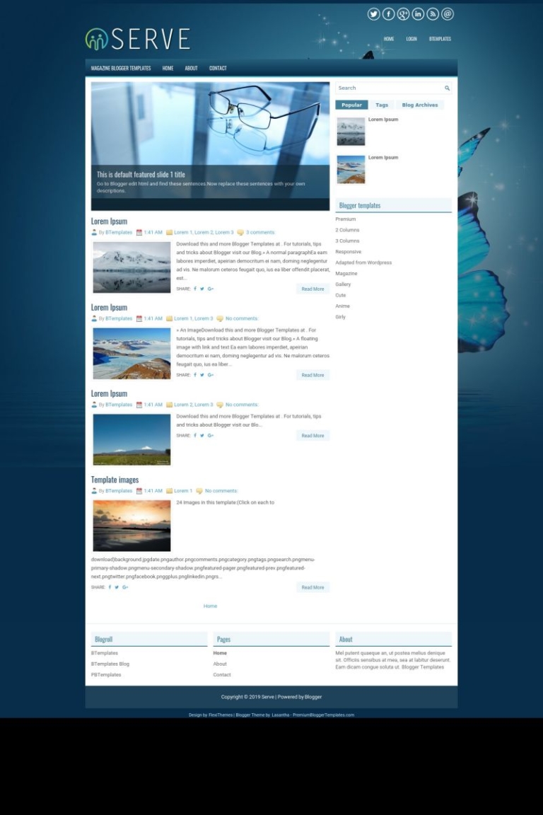 Service Blog Templete Serve Blogger Template - BTemplates
