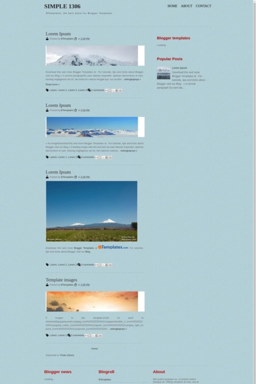Simple Blogger Temp Simple 1306 Blogger Template - BTemplates