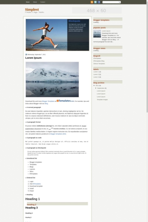 Simple Blogger Temp Simplest Blogger Template - BTemplates