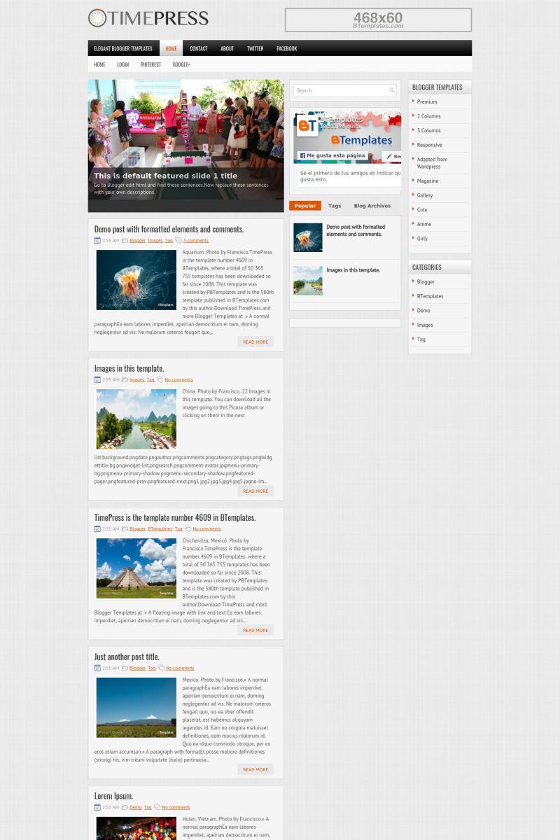 TimePress Blogger Template - BTemplates