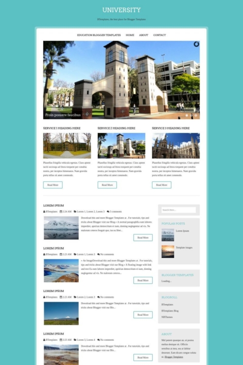 University Blogger Template - BTemplates