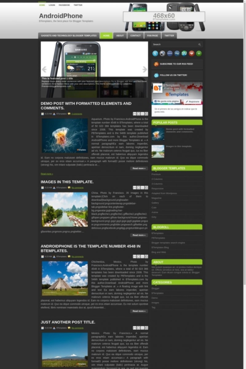 AndroidPhone Blogger Template - BTemplates