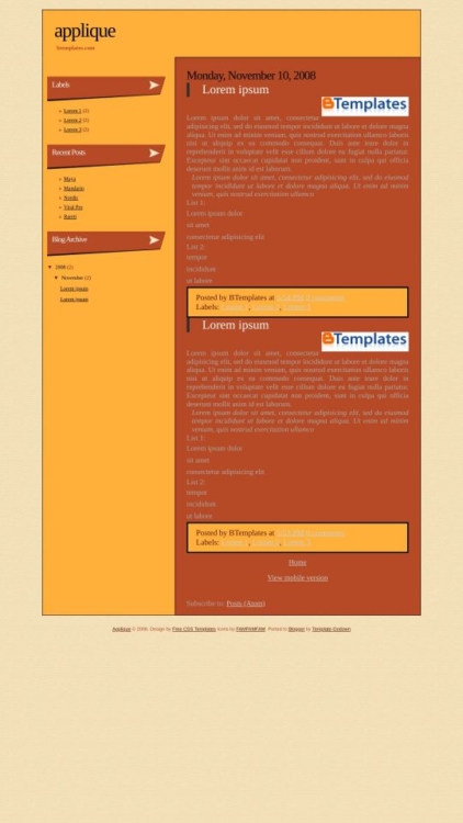 Blogger App Pattern Applique Blogger Template - BTemplates