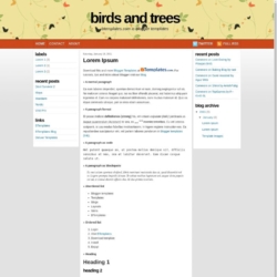 Birds and Trees Blogger Template