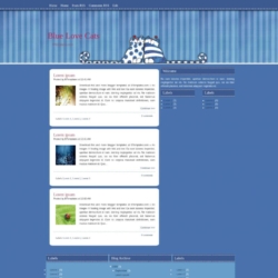 Blue Love Cats Blogger Template