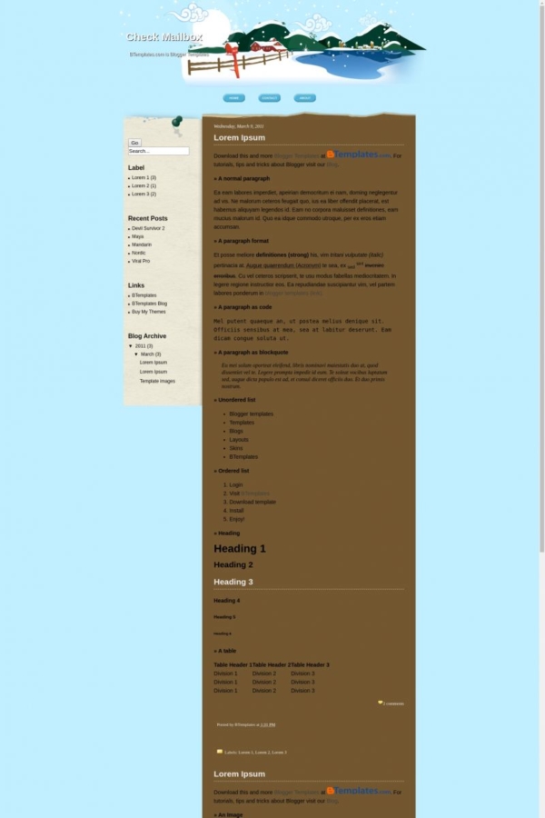 Check Mailbox Blogger template - BTemplates