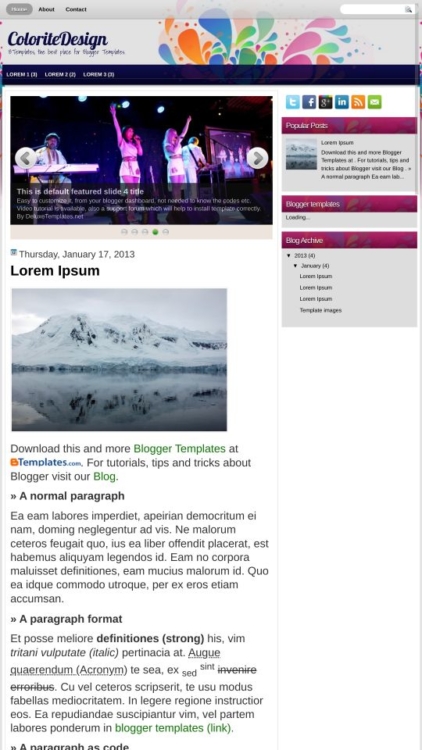 ColoriteDesign Blogger Template - BTemplates