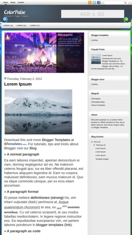 ColorPulse Blogger Template - BTemplates