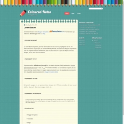 Coloured Notes Blogger Template