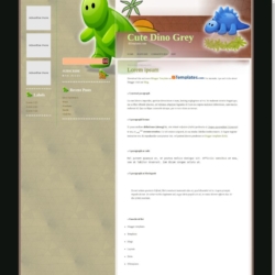 Cute Dino Grey Blogger Template