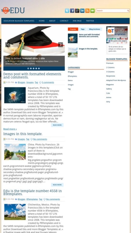 Edu Blogger Template - BTemplates