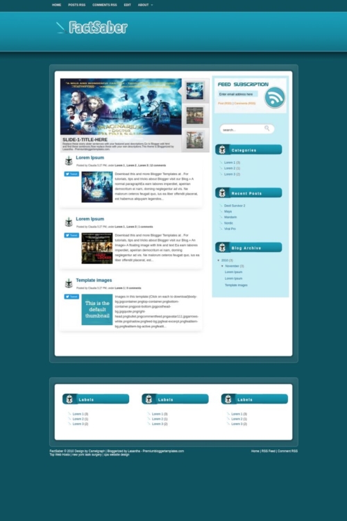 FactSaber Blogger Template - BTemplates