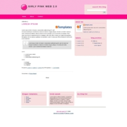 Girly Pink Web 2.0 Blogger Template