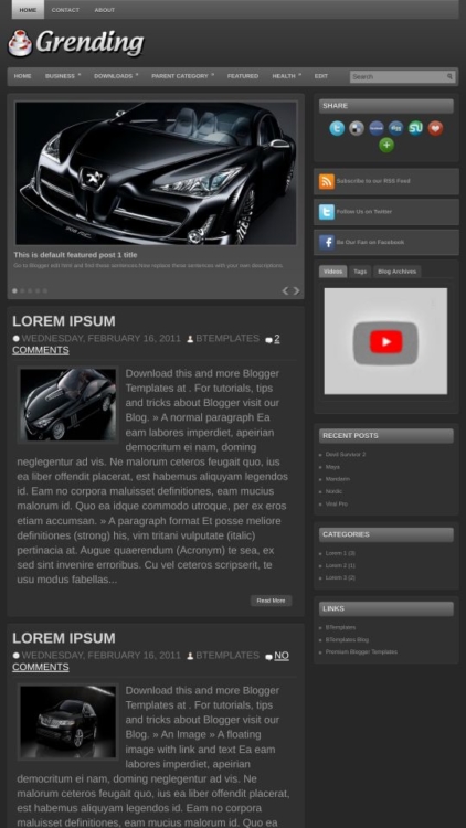 Grending Blogger template - BTemplates