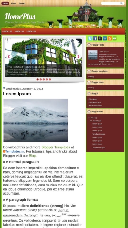HomePlus Blogger Template - BTemplates
